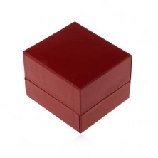 Ciemnoczerwone skórzane pudełeczko na ślubne obrączki lub kolczyki