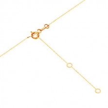 Złoty naszyjnik 375 - łańcuszek z owalnych ogniw, powycinane serce w kole