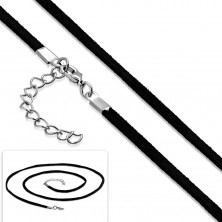 Czarny sznurek na zawieszkę, regulowana długość, karabińczyk