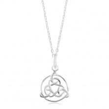 Naszyjnik ze srebra 925, lśniący łańcuszek, celtycki symbol w zarysie koła