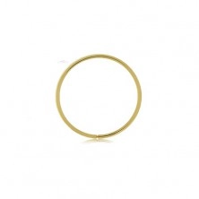 Złoty 375 piercing - lśniący cienki krążek, gładka powierzchnia, żółte złoto