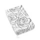 Czarno-białe pudełeczko na zestaw lub naszyjnik, nadruk rozkwitnących róż
