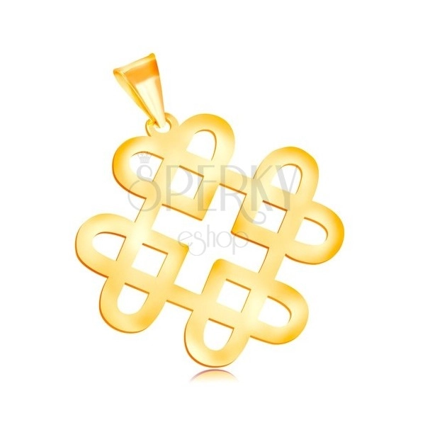 Zawieszka z żółtego 14K złota - lśniący ornament z czterech konturów serc