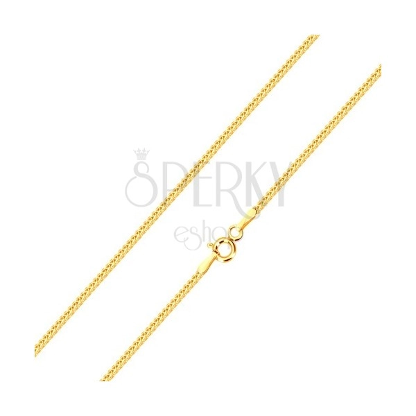 Błyszczący łańcuszek z 14K złota, linia przekątnie połączonych oczek, 500 mm
