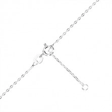 Srebrny naszyjnik 925 - czteroramienna gwiazda ozdobiona białą emalią, błyszczący łańcuszek