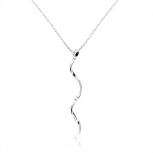 Srebrny 925 naszyjnik - spiralnie skręcona linia, delikatny łańcuszek