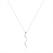 Srebrny 925 naszyjnik - spiralnie skręcona linia, delikatny łańcuszek