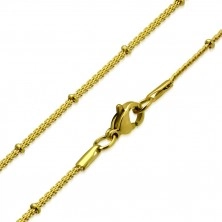 Łańcuszek ze stali chirurgicznej - drobna siatka i pierścienie, kolor złoty