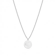 Srebrny 925 naszyjnik - lśniące kółko, matowe kółko z wycięciem w kształcie serca