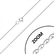 Srebrny łańcuszek 925 - błyszczące okrągłe kulki i krótkie łączenia, 1,2 mm