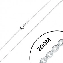 Srebrny łańcuszek 925 - płaskie okrągłe oczka, połączone prostopadle, 1,4 mm