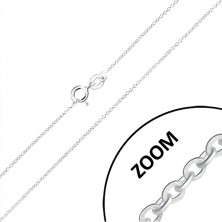 Łańcuszek ze srebra 925 - drobne okrągłe oczka, prostopadle połączone, 0,9 mm