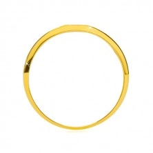 Obrączka z 14K złota - błyszczący prostokąt pośrodku, ramiona z satynowym wykończeniem, 3,5 mm