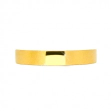 Obrączka z 14K złota - błyszczący prostokąt pośrodku, ramiona z satynowym wykończeniem, 3,5 mm
