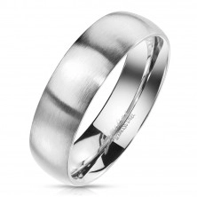Pierścień ze stali w srebrnym odcieniu - matowa powierzchnia, 6 mm