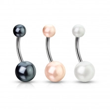 Piercing do pępka imitacja perły