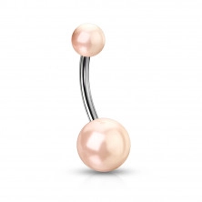 Piercing do pępka imitacja perły