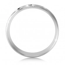 Srebrny pierścionek 925 - powierzchnia z ukośnymi nacięciami, nacięcia w kształcie X, cienkie linie