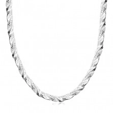 Łańcuszek ze srebra 925 - trzy splecione paski, wzór węża, karabińczyk