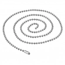 Łańcuszek ze stali chirurgicznej - lśniące kuleczki i krótkie pałeczki srebrnego koloru, 2,4 mm