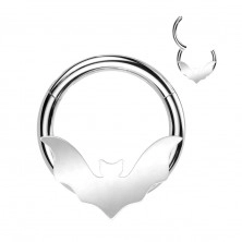 Septum piercing ze stali chirurgicznej - nietoperz z rozpostartymi skrzydłami, 10 mm