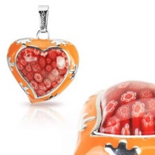 Zawieszka ze szkła - Murano, pomarańczowe serce
