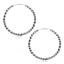 Kolczyki srebrne 925 - okrągłe, skręcone, 45 mm