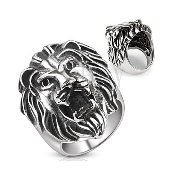 Stalowy pierścień - duży pysk lwa 