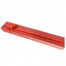 Pudełko na łańcuszek - czerwone, dwukolorowa kokardka
