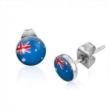 Kolczyki wkręty ze stali - flaga Australii