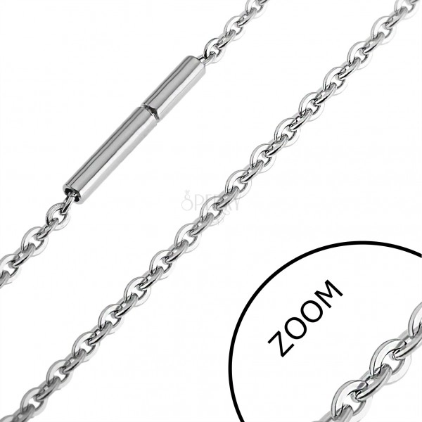 Łańcuszek ze stali - owalne, spłaszczone ogniwa, 2,2 mm