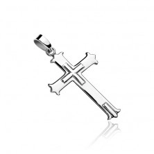 Wisiorek ze srebra 925 - krzyż z rozdzielonymi ramionami