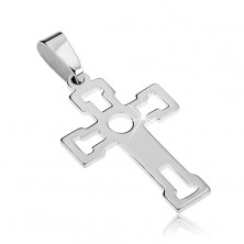 Wisiorek ze srebra 925 - lśniący krzyż z wycięciami w kształcie T