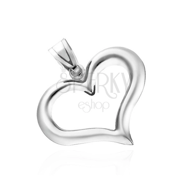 Srebrny wisiorek 925 - asymetryczny kontur serca