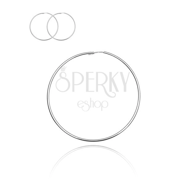 Kolczyki srebrne 925 - lśniące gładkie koła, 60 mm