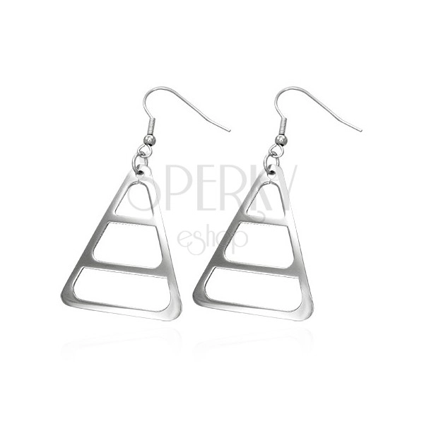 Kolczyki ze stali chirurgicznej, srebrny kolor, zaokrąglony trójkąt