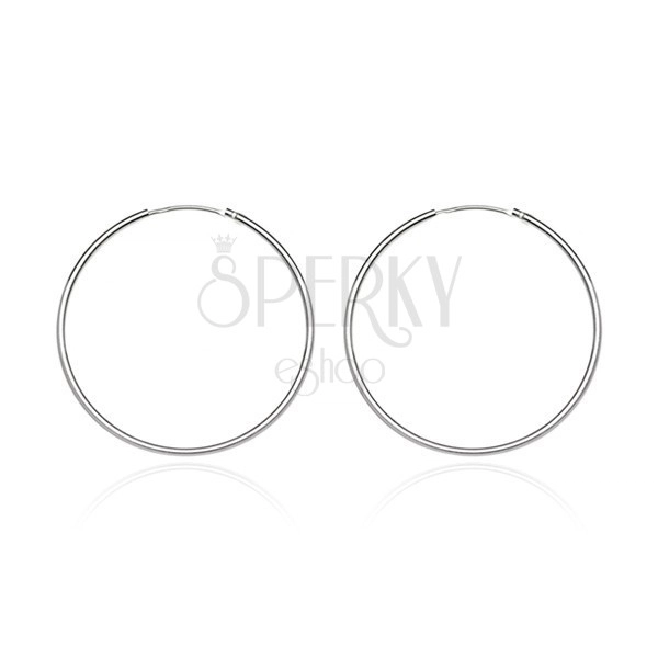 Okrągłe kolczyki ze srebra 925 - lśniąca gładka powierzchnia, 15 mm