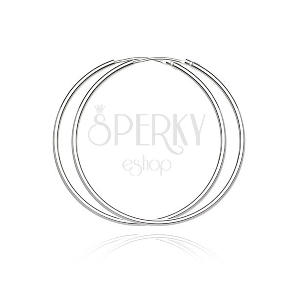 Srebrne okrągłe kolczyki 925 - lśniąca i gładka powierzchnia, 55 mm