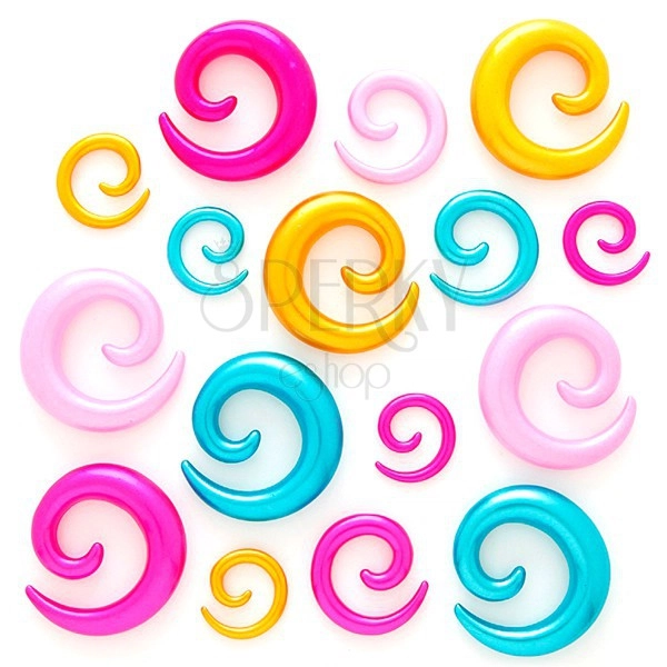 Expander do ucha - kolorowa błyszcząca spirala