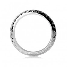 Srebrny pierścionek 925 - wygrawerowane gwiazdy i kółka