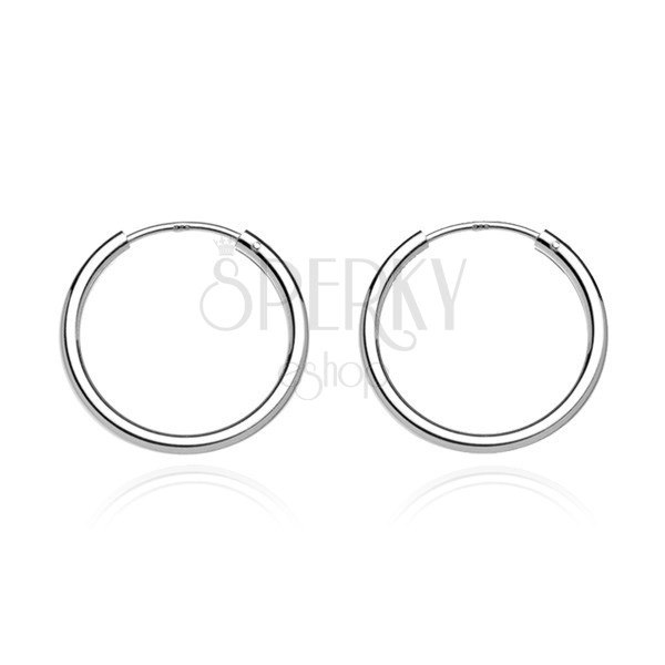 Okrągłe kolczyki ze srebra 925 - grubsze lśniące kółka, 12 mm