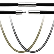 Gumowy sznurek na wisiorek - zapięcie ze stali chirurgicznej
