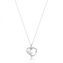 Naszyjnik ze srebra 925 - kształt serca z napisem LOVE