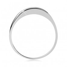 Srebrny pierścionek 925 - błyszcząca linia wysadzana cyrkoniami