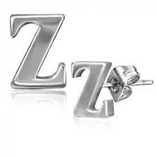 Stalowe kolczyki - litera Z, wkręty