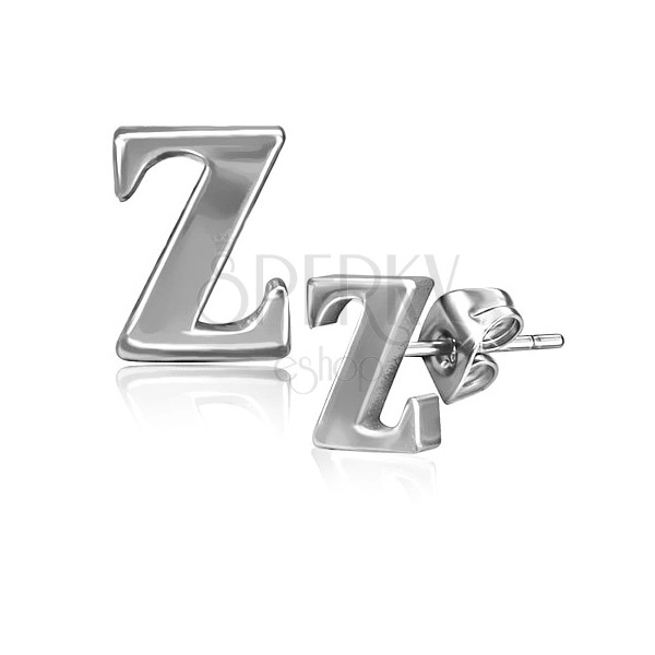 Stalowe kolczyki - litera Z, wkręty
