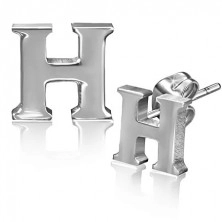 Stalowe kolczyki - kształt litery H, wkręty