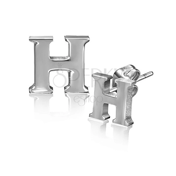 Stalowe kolczyki - kształt litery H, wkręty